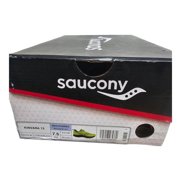 Saucony Kinvara 13 mens Running Shoe, Citron/black Size 7.5 - Picture 2 of 10